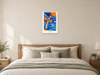 Keep Practising — Court Club Children’s Art Print at A2, as a poster, above a bed