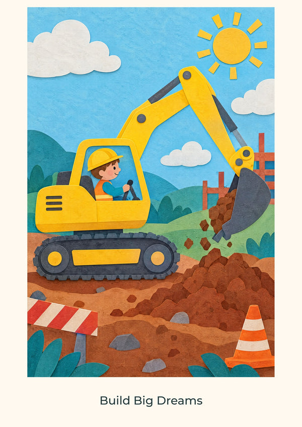 Build Big Dreams — Little Builders Children’s Art Print