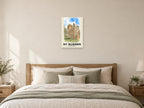 St Albans — English Watercolour Art Print at A2, as a poster, above a bed