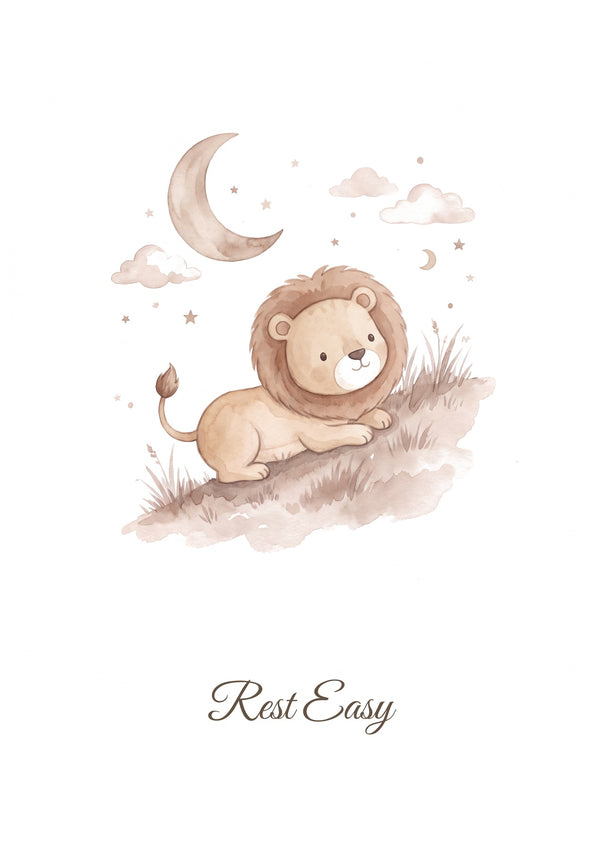 Rest Easy — Little Lion Hearts Nursery Print