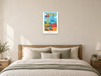 Together We Can — Little Builders Children’s Art Print at A2, as a poster, above a bed