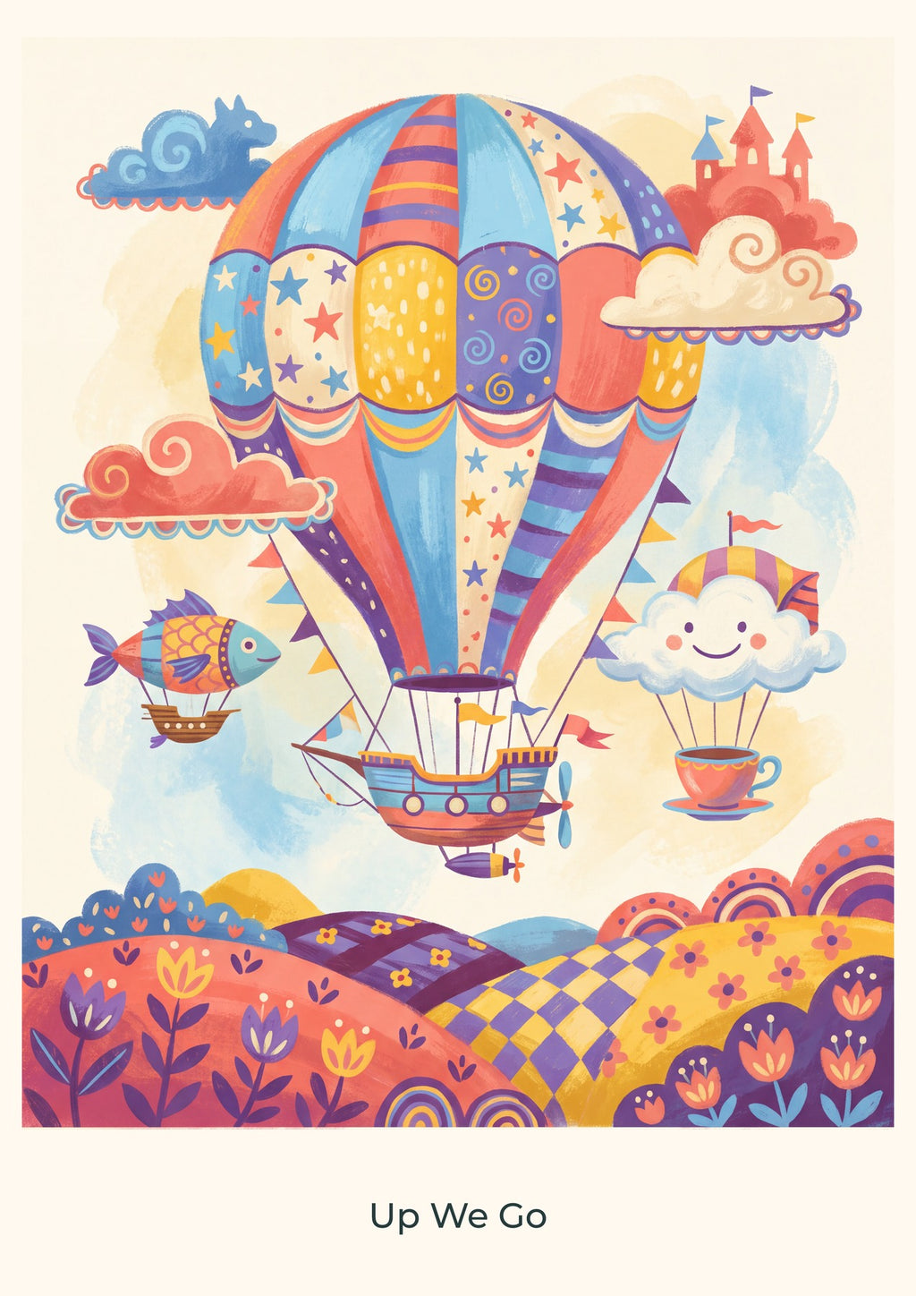 Up We Go — Sky Carnival Children’s Art Print