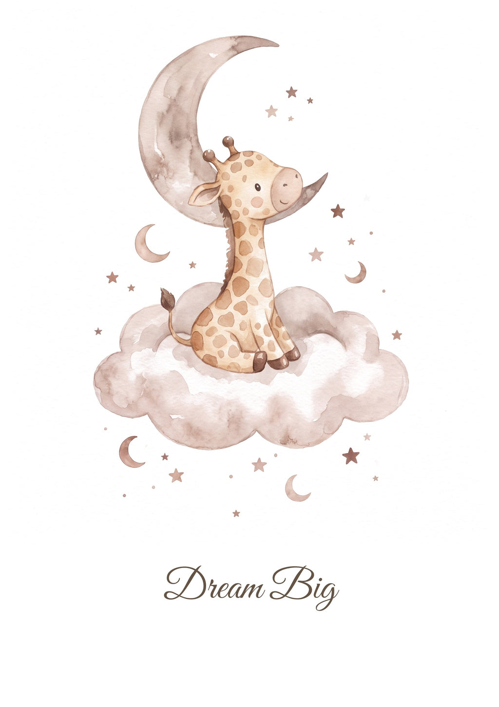 Dream Big — Giraffe Growing Dreams Nursery Print