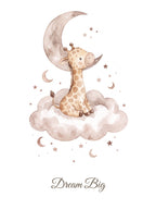 Dream Big — Giraffe Growing Dreams Nursery Print