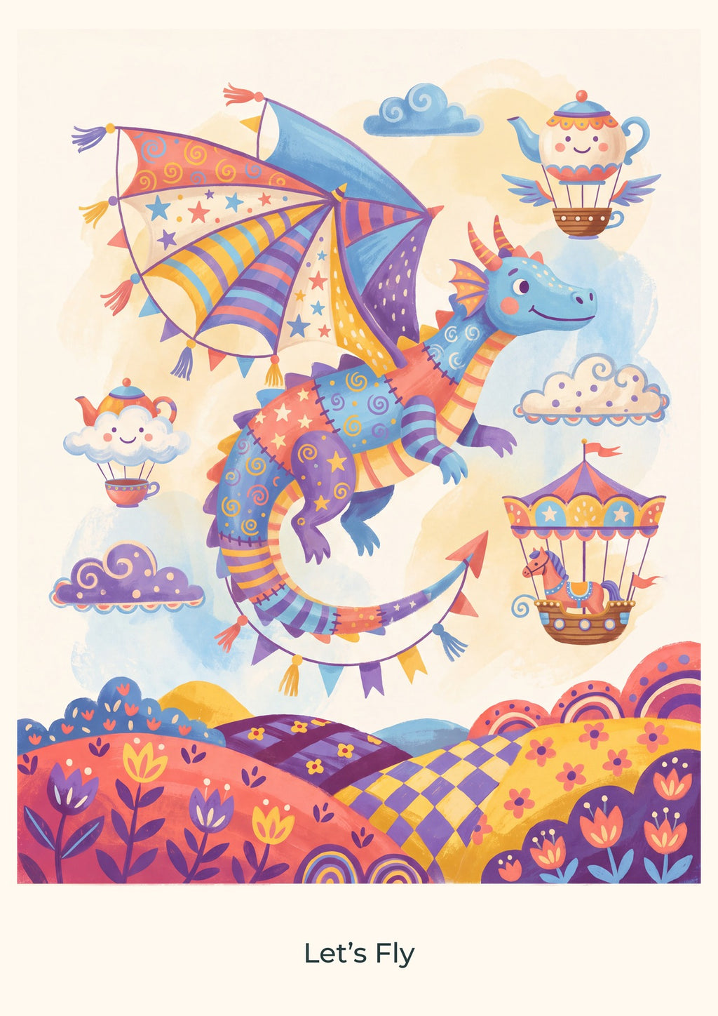 Let’s Fly — Sky Carnival Children’s Art Print