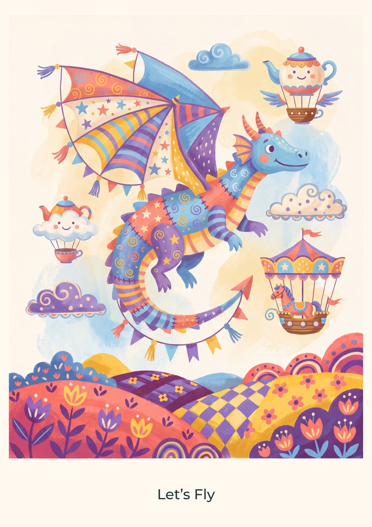 Let’s Fly — Sky Carnival Children’s Art Print
