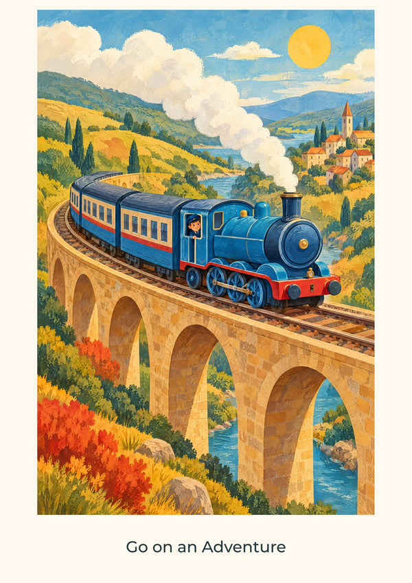 Go on an Adventure — Railway Days Children’s Art Print