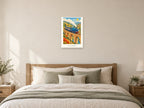 Go on an Adventure — Railway Days Children’s Art Print at A2, as a poster, above a bed