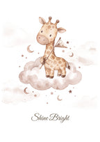 Shine Bright — Giraffe Growing Dreams Nursery Print
