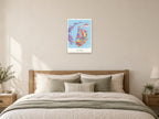 Dream Beyond — Sky Carnival Children’s Art Print at A2, as a poster, above a bed