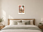 Wonder Awaits — Forest Folk Children’s Art Print at A2, as a poster, above a bed