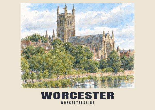 Worcester — English Watercolour Art Print