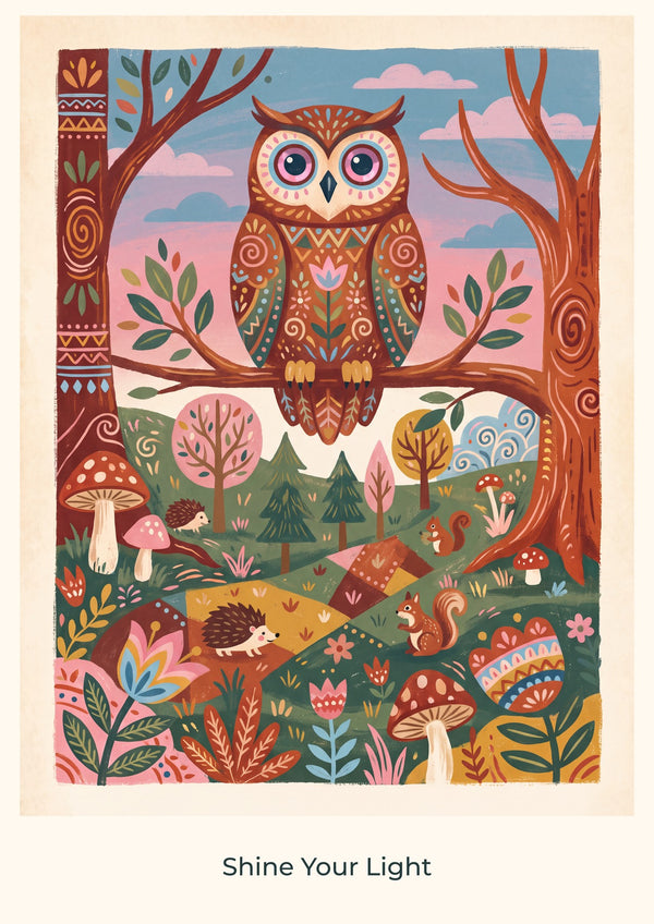 Shine Your Light — Forest Folk Children’s Art Print