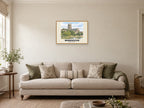 Worcester — English Watercolour Art Print at A2, in a natural wood frame, in a sitting room