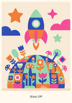 Blast Off — Playful Little Planet Children’s Art Print