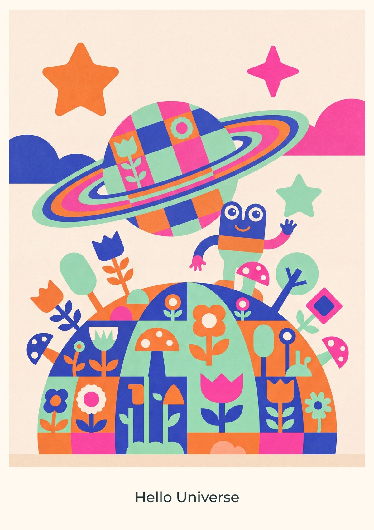 Hello Universe — Playful Little Planet Children’s Art Print