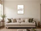 Shine Bright — Ocean Lullabies Nursery Print at A2, in a natural wood frame, in a sitting room