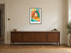 Little Things Matter — Pet Pals Children’s Art Print at A2, in a black frame, above a sideboard