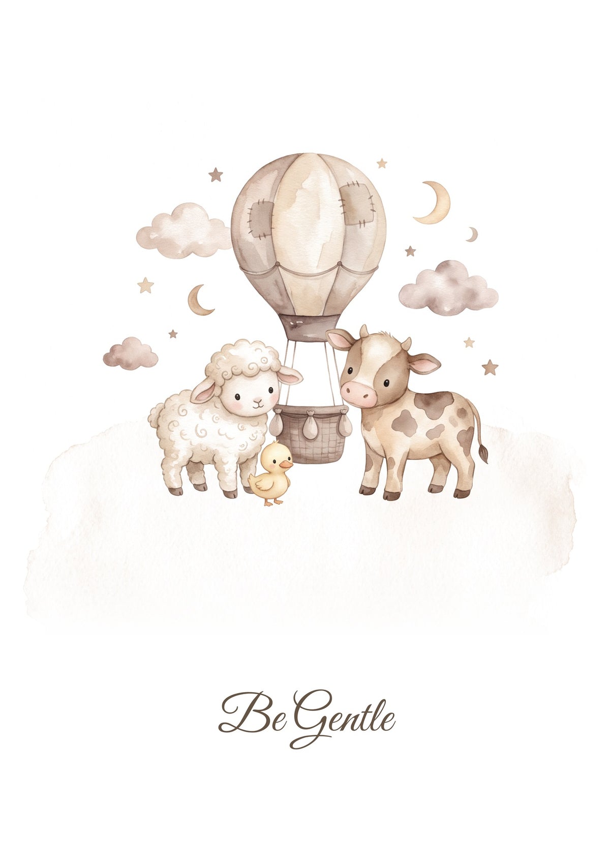 Be Gentle — Farmyard Little Friends Nursery Print