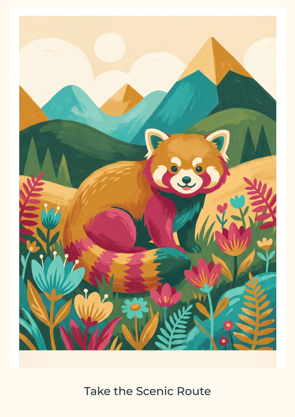 Take the Scenic Route — Mountain Meadow Children’s Art Print