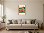 Take the Scenic Route — Mountain Meadow Children’s Art Print at A2, in a natural wood frame, in a sitting room