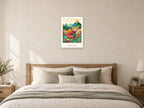 Take the Scenic Route — Mountain Meadow Children’s Art Print at A2, as a poster, above a bed
