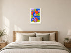 Think Differently — Pattern Play Children’s Art Print at A2, as a poster, above a bed