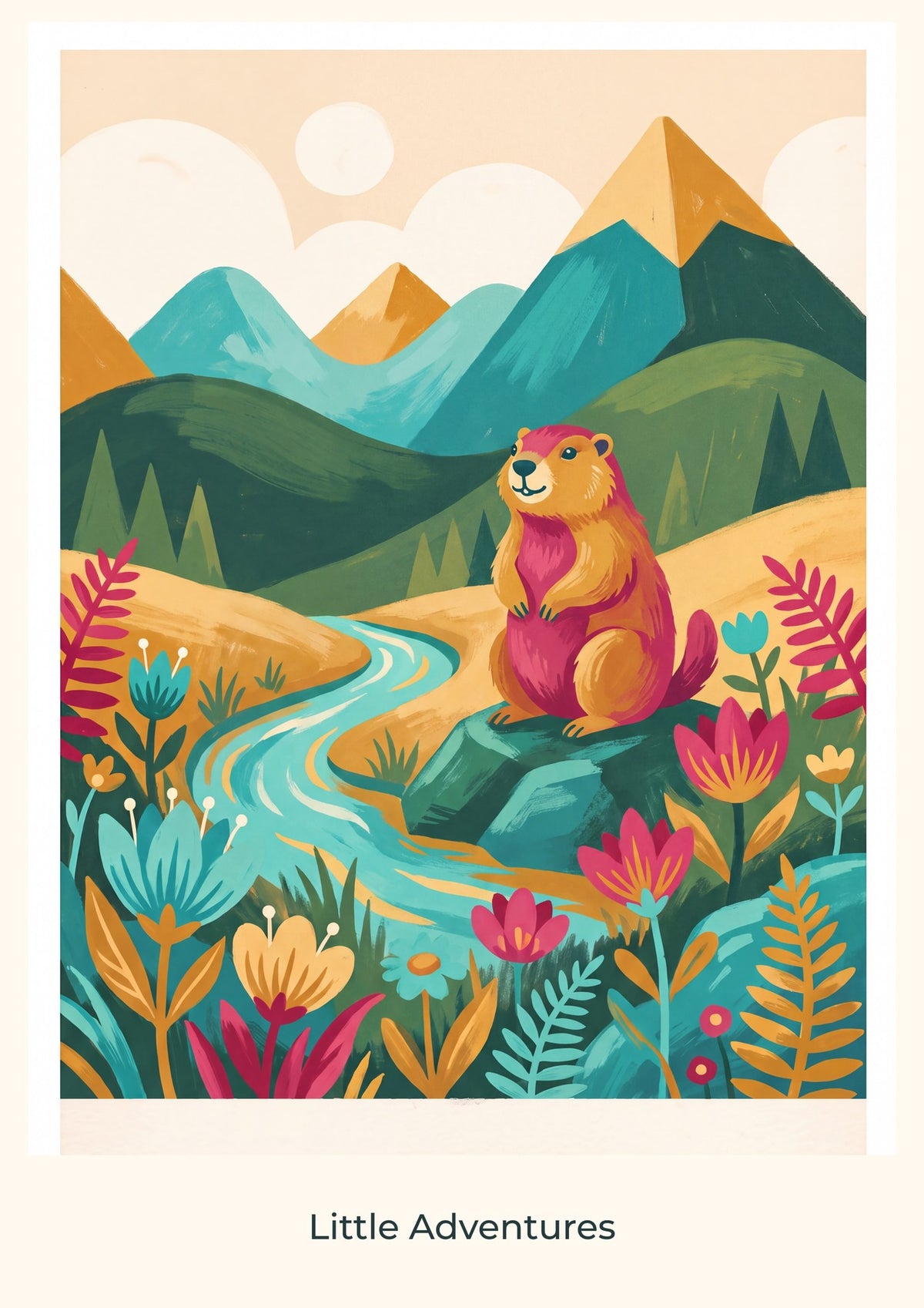 Little Adventures — Mountain Meadow Children’s Art Print