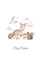 Stay Curious — Woodland Moonlight Nursery Print