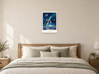 Launch — Cosmic Explorers Children’s Art Print at A2, as a poster, above a bed