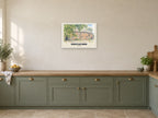 Knutsford — English Watercolour Art Print at A2, in a white frame, in a kitchen
