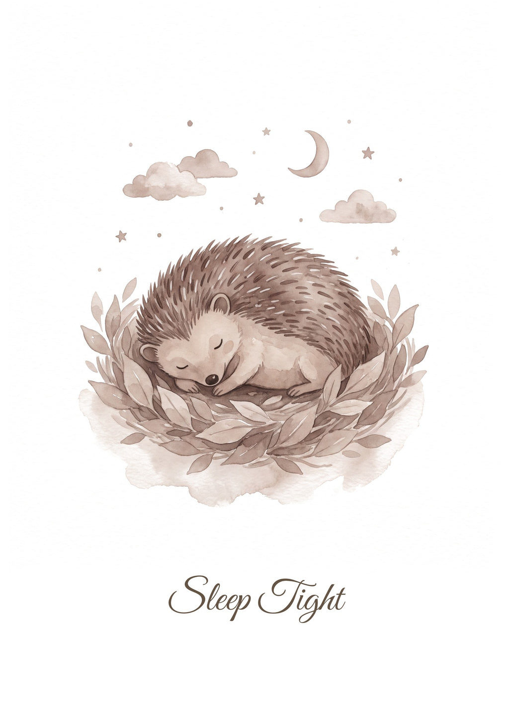 Sleep Tight — Woodland Moonlight Nursery Print
