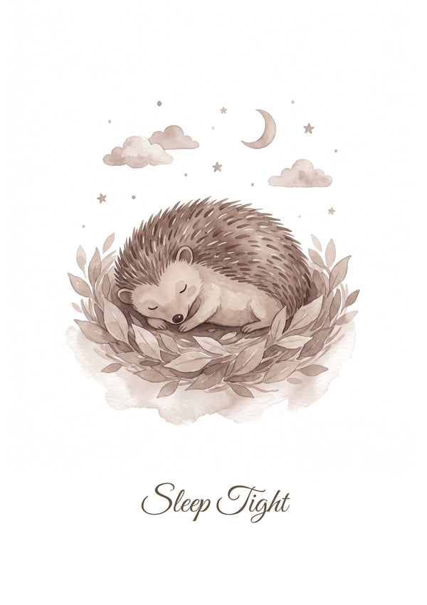 Sleep Tight — Woodland Moonlight Nursery Print