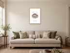 Sleep Tight — Woodland Moonlight Nursery Print at A2, in a natural wood frame, in a sitting room