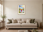 After the Rain — Weather Wonders Children’s Art Print at A2, in a natural wood frame, in a sitting room