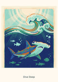 Dive Deep — Deep Blue Discovery Children’s Art Print