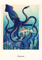 Discover — Deep Blue Discovery Children’s Art Print