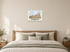 Winchester — English Watercolour Art Print at A2, as a poster, above a bed