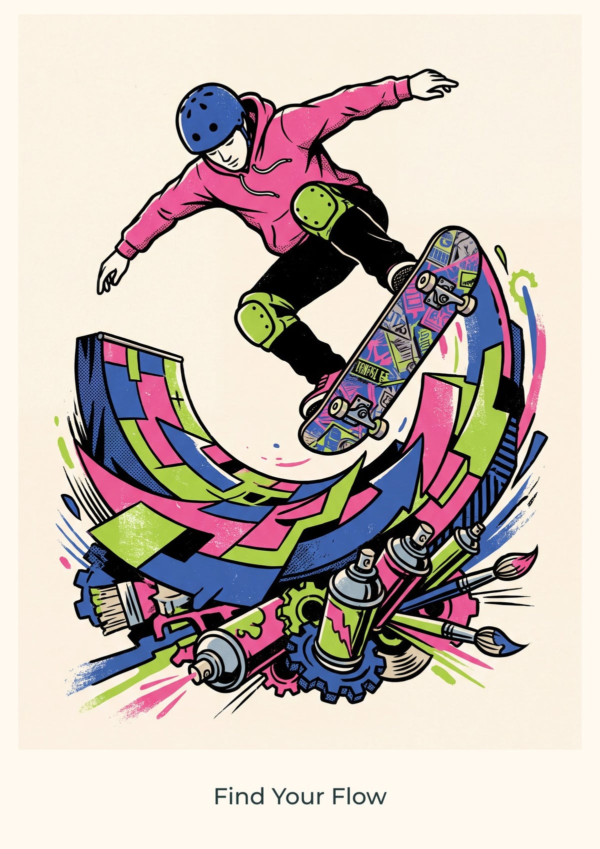 Find Your Flow — Skate & Create Children’s Art Print
