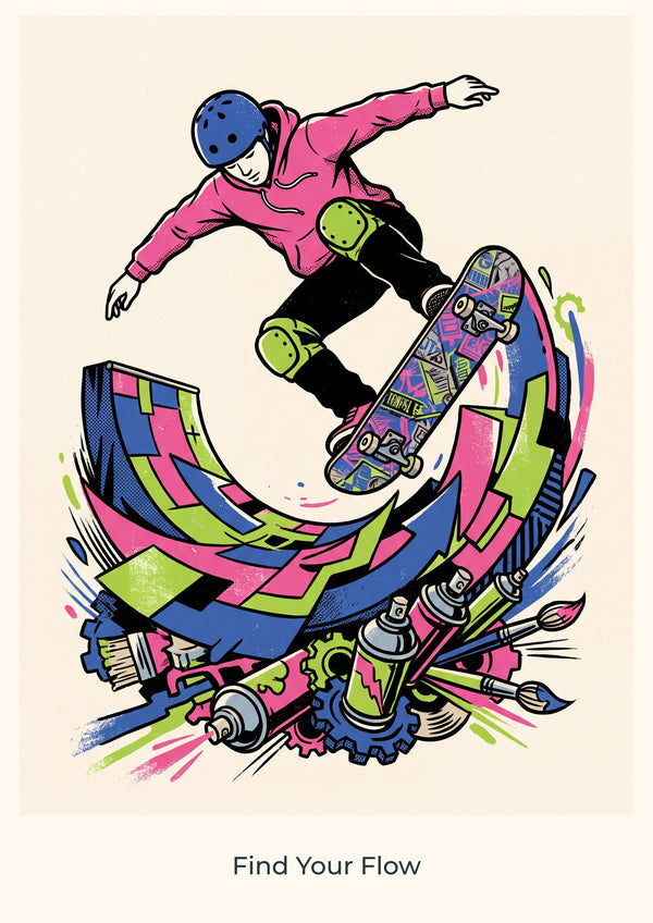 Find Your Flow — Skate & Create Children’s Art Print