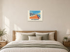 Eastbourne — Retro Railway Art Print at A2, as a poster, above a bed