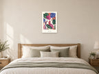 Grow Wild — Botanical Explorers Children’s Art Print at A2, as a poster, above a bed