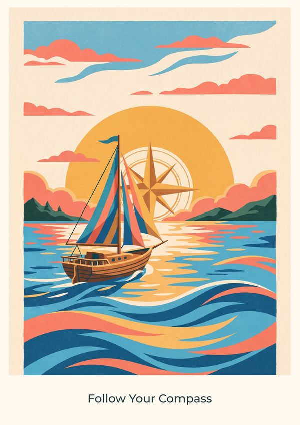 Follow Your Compass — Adventure Atlas Children’s Art Print