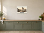 Castle Street, Aberdeen, 1890s Heritage Print at A2, in a white frame, in a kitchen