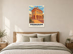 Abingdon County Hall Poster at A1, as a poster, above a bed
