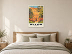 Alloa Tower Poster at A1, as a poster, above a bed
