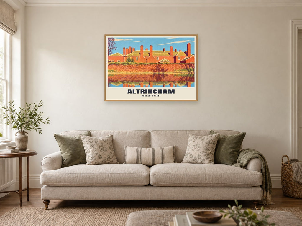Dunham Massey, Altrincham Poster at A1, in a natural wood frame, in a sitting room