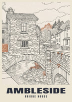 Bridge House, Ambleside poster in the Line Art style