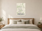 Ampthill Street Map Poster at A1, as a poster, above a bed