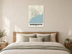 Arbroath Street Map Poster at A1, as a poster, above a bed